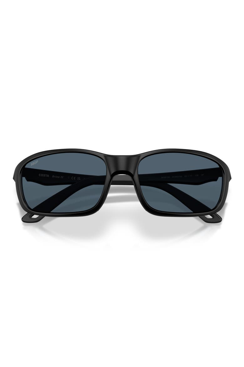 Brine II 59mm Polarized Rectangular Sunglasses, Alternate, color, MATTE BLACK / GRAY
