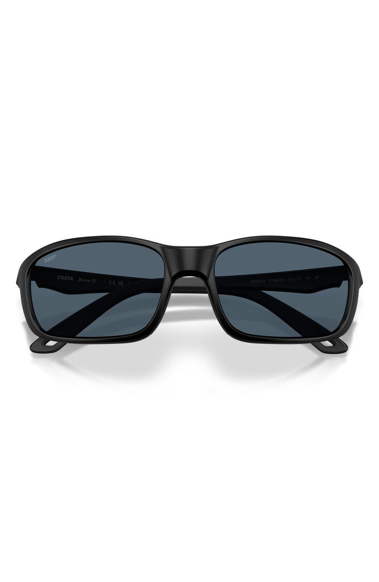 Costa Del Mar Brine II 59mm Polarized Rectangular Sunglasses, Alternate, color, Matte Black / Gray