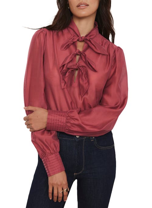 Mint Velvet Bow Detail Blouse In Pink