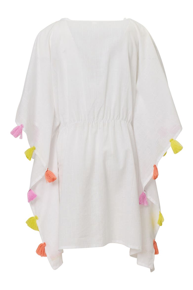 Kids' Summer Sorbet Tassel Trim Cotton Cover-Up Tunic, Alternate, color, WHITE