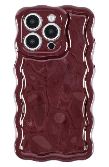 Auramma Wine Meteorite Wavy Iphone 15 Pro Max Case In Burgundy