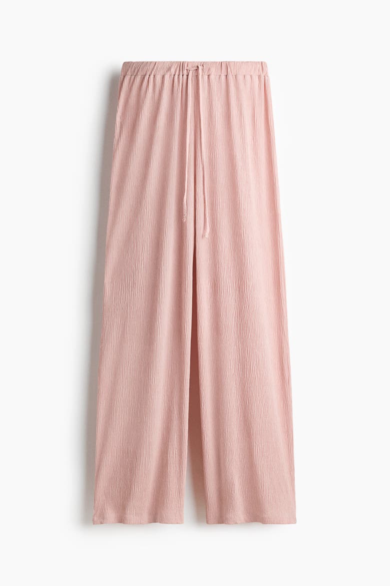 Crinkled Drawstring Pants, Alternate, color, Dusty pink