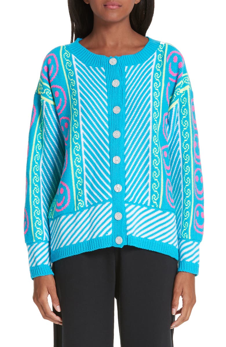 Ashley Williams Hannah Smiley Face Cardigan, Main, color, 