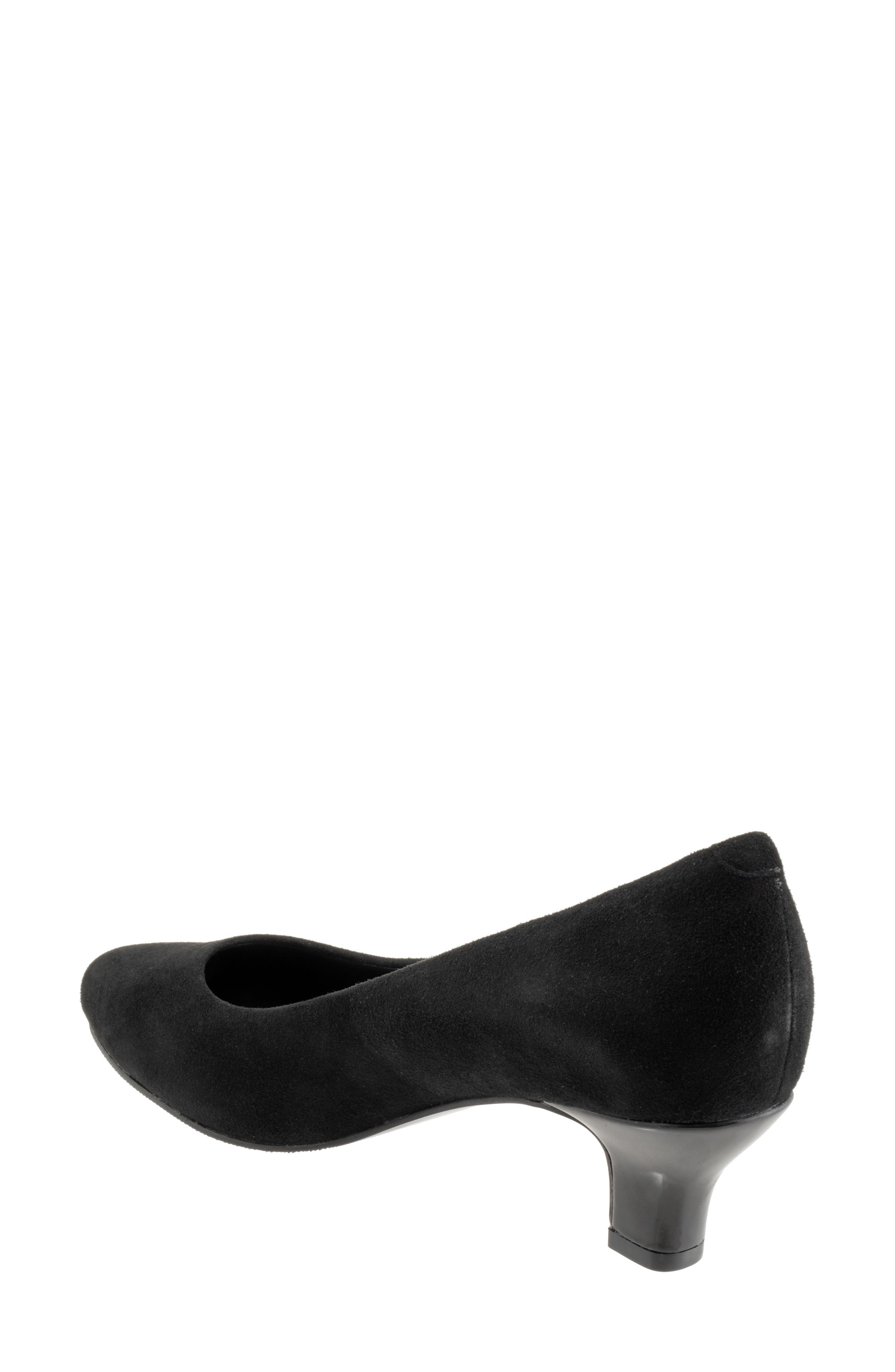 Trotters Kate Pointed Toe Kitten Heel Pump, Alternate, color, Black Suede
