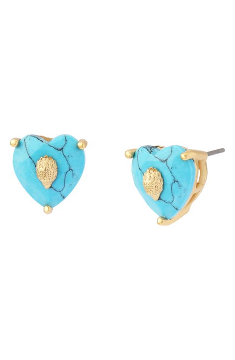 Crystal Heart Stud Earrings