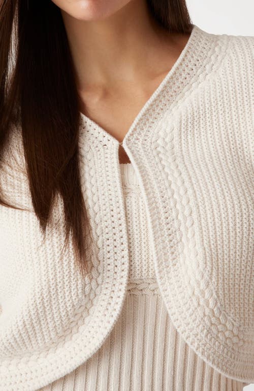 Guess Erynn Mix Stitch Crop Cardigan In Beige