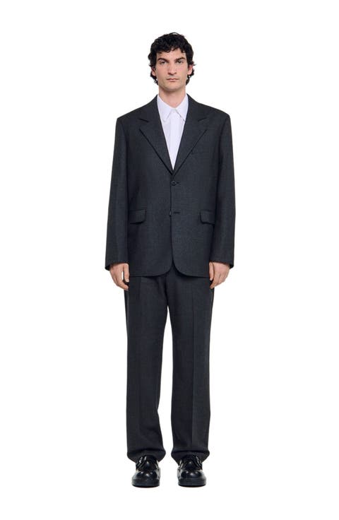 Tailored Virgin Wool Suit Jacket