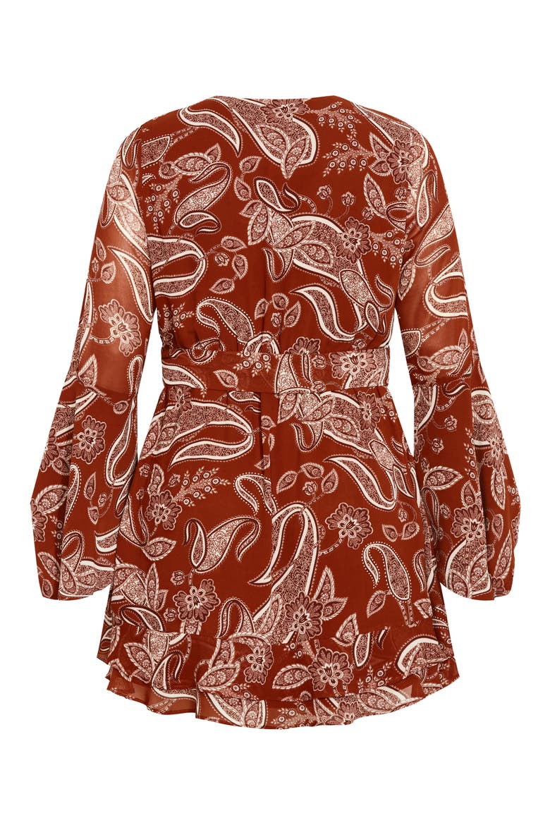 Dream Paisley Faux Wrap Minidress, Alternate, color, PAISLEY