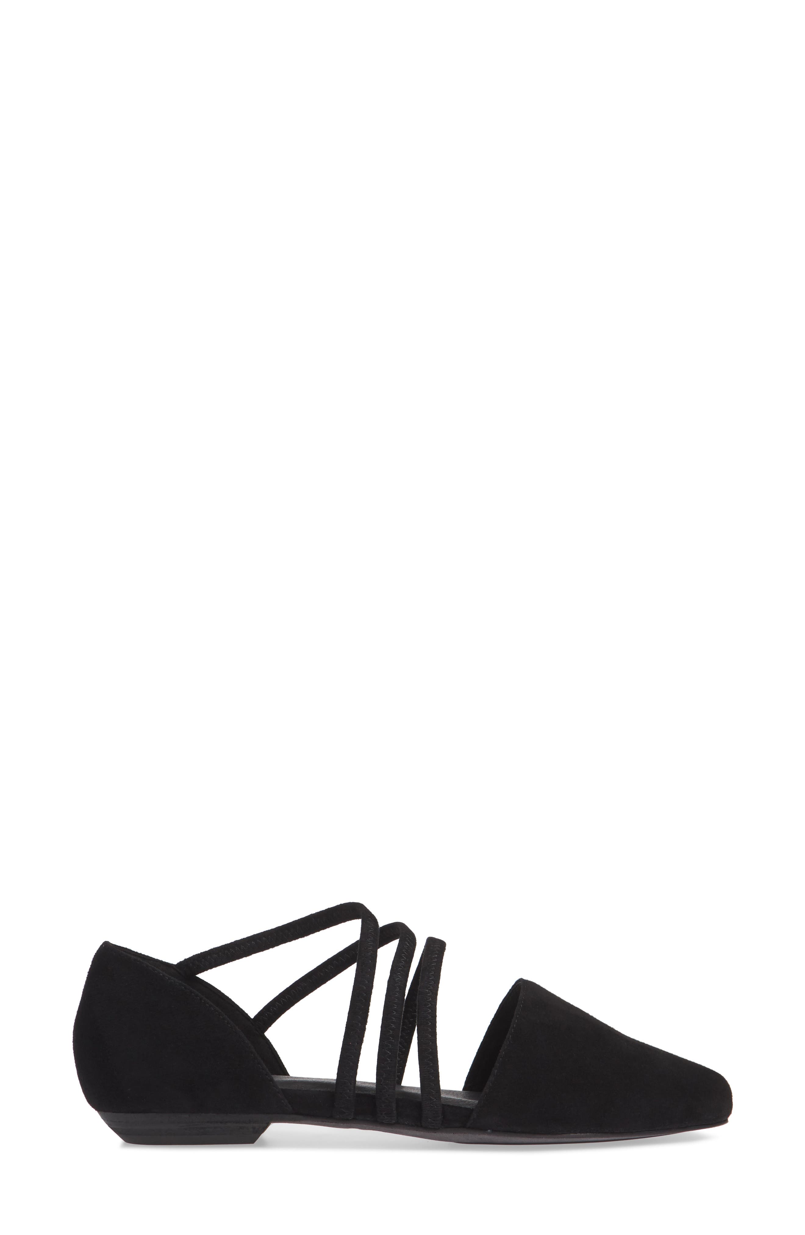 Dear Strappy Flat, Alternate, color, BLACK LEATHER