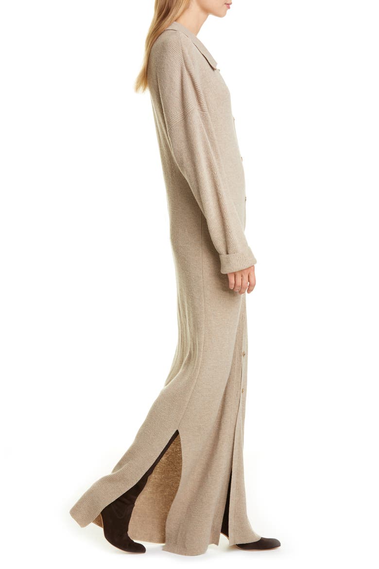 Bella Long Sleeve Merino Wool & Cashmere Blend Sweater Dress, Alternate, color, STONE