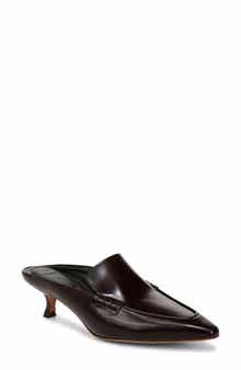 Vince Samy Pointed Toe Kitten Heel Loafer Mule