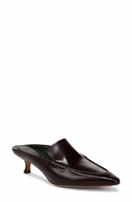 Vince Samy Pointed Toe Kitten Heel Loafer Mule
