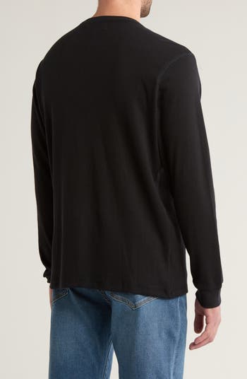 Crewneck Waffle Knit Long Sleeve T-Shirt