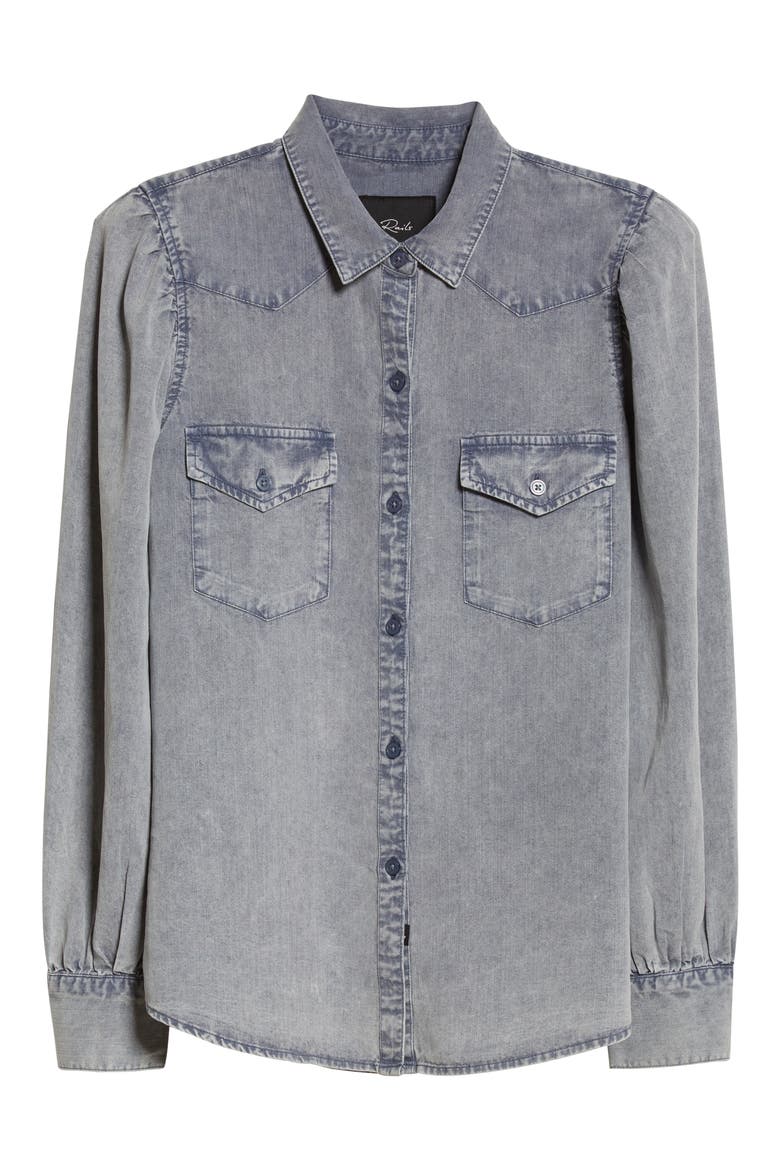 Ada Tencel® Lyocell Blend Denim Shirt, Alternate, color, BLUE ACID WASH