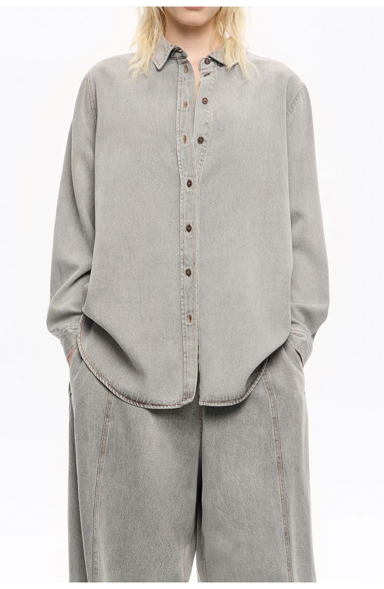 Bimba y Lola Denim Shirt, Main, color, Grey