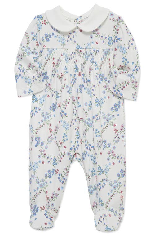 Little Me Floral Trellis Pima Cotton Footie In Multi