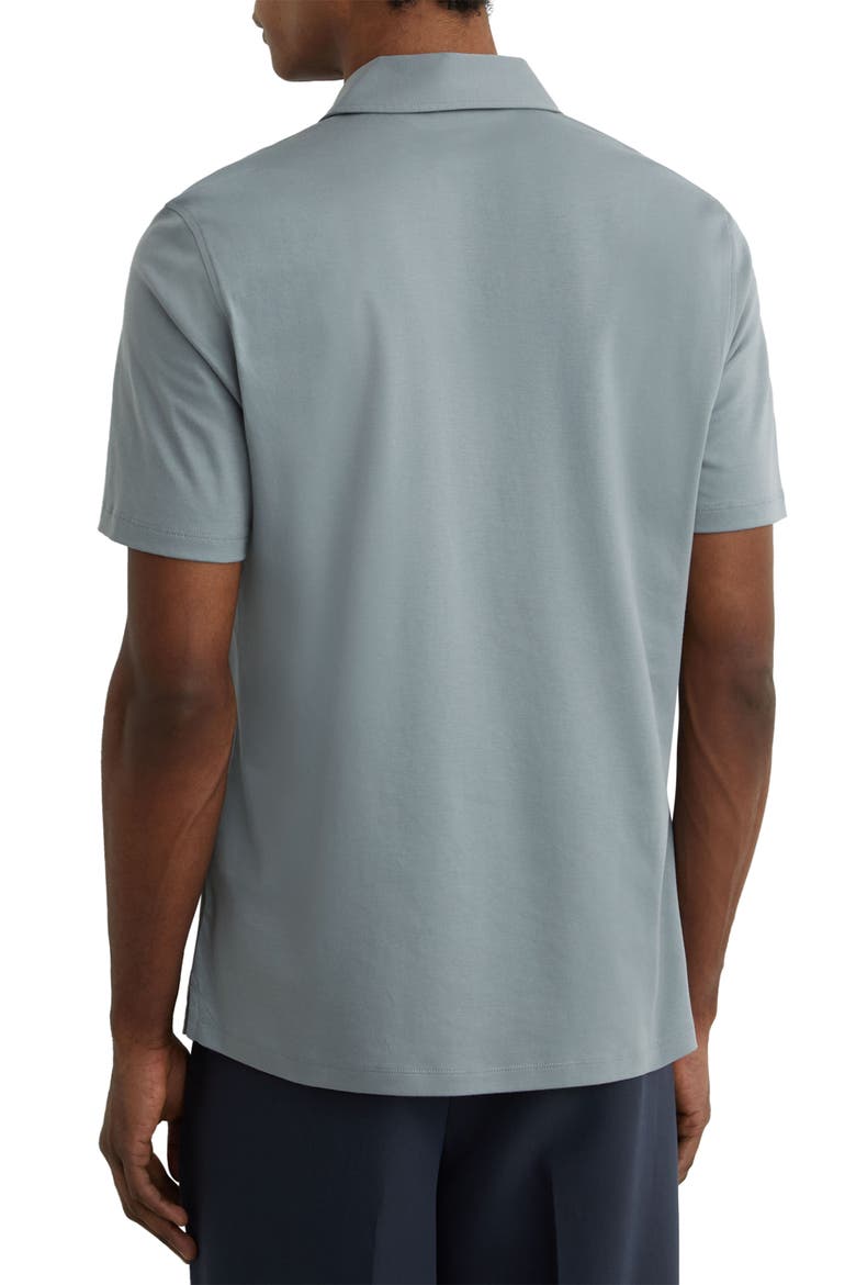 Earl Solid Cotton Polo, Alternate, color, STEEL BLUE
