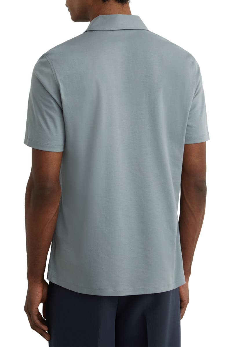 Reiss Earl Solid Cotton Polo, Alternate, color, Steel Blue