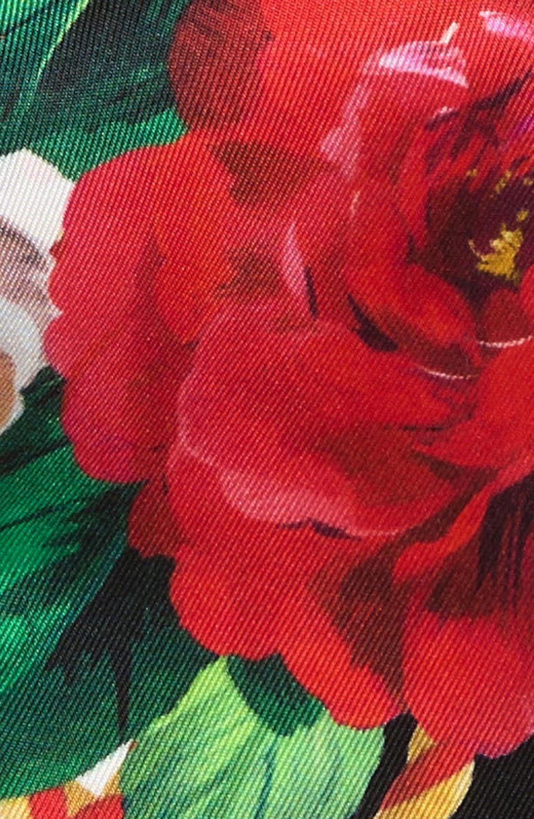 Dolce&Gabbana Floral Bouquet Silk Skinny Scarf, Alternate, color, 