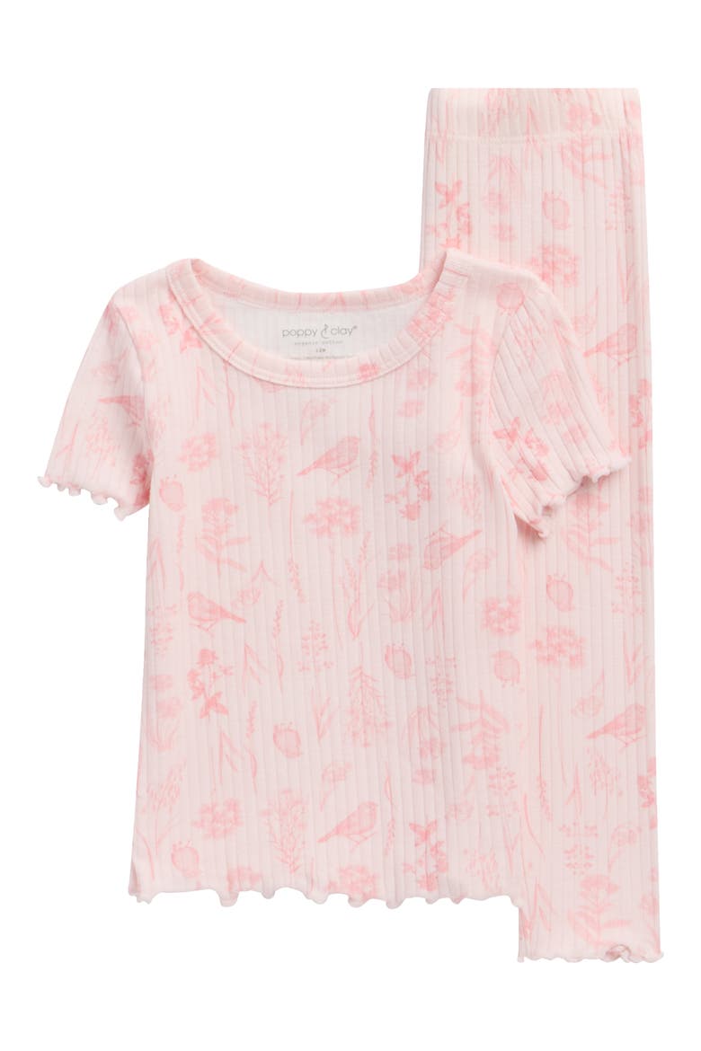 Printed 2-Piece Pajama Set, Main, color, PINK GROUND FLORAL