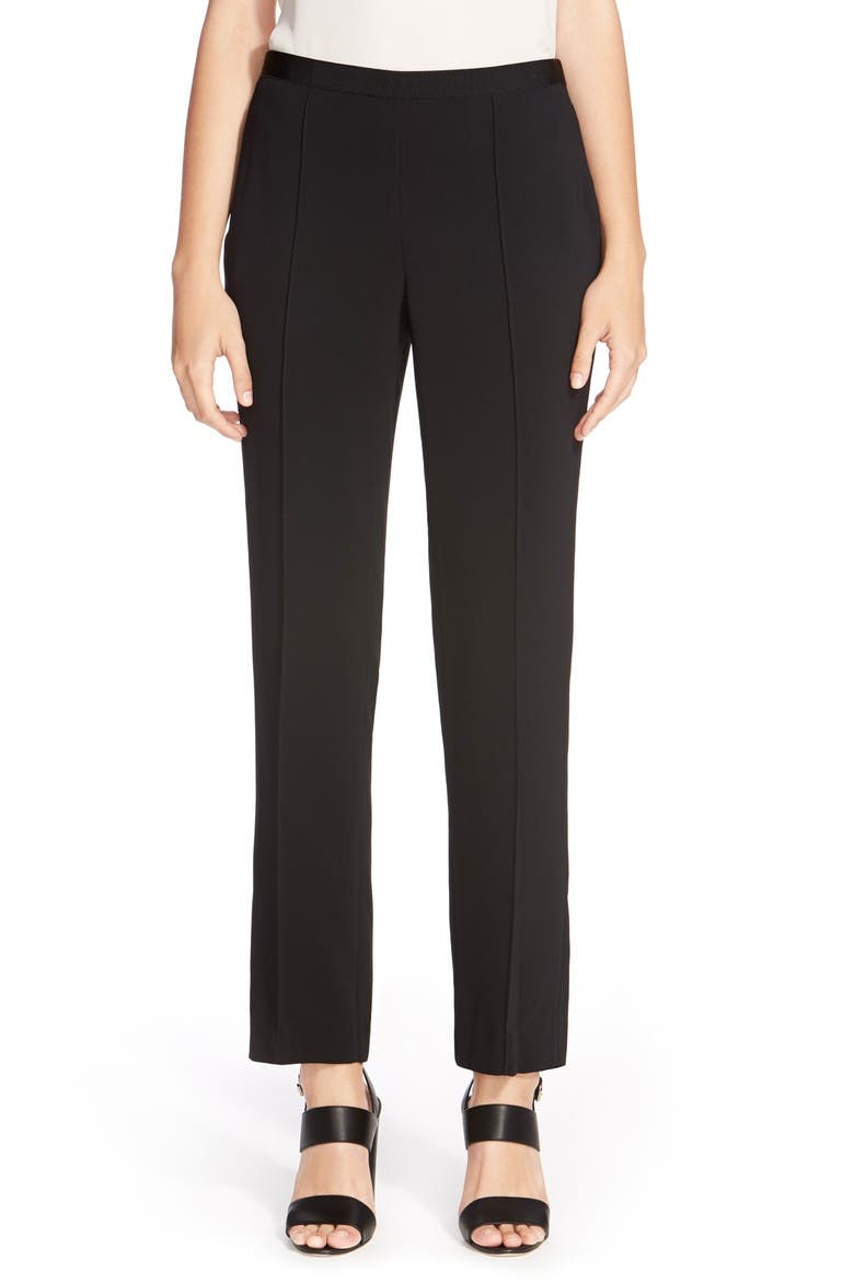 Stretch Cady Crop Pants, Main, color, BLACK