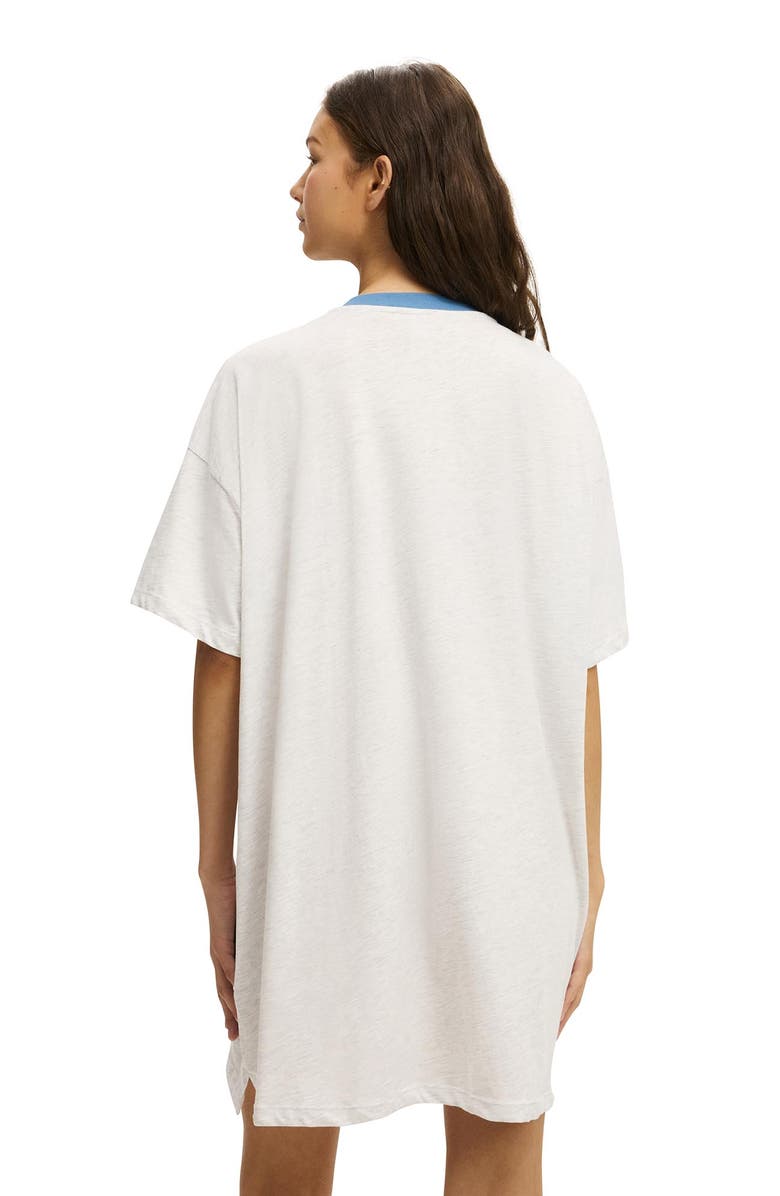 COTTON ON BODY Women's 90 S Sporty Tshirt Nightie, Alternate, color, Light Grey Marle 97