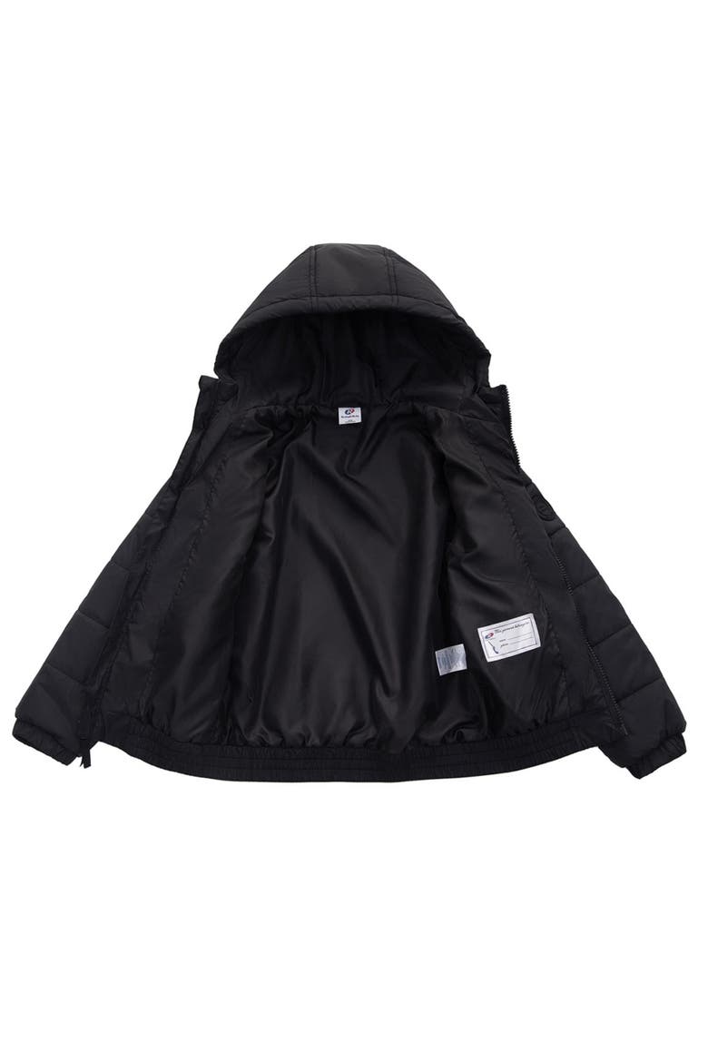 Kids' Hooded Fleece Hybrid Jacket, Alternate, color, Black