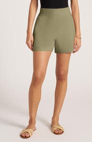 matty m. Ventura High Waist Linen Blend Shorts