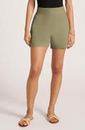 matty m. Ventura High Waist Linen Blend Shorts