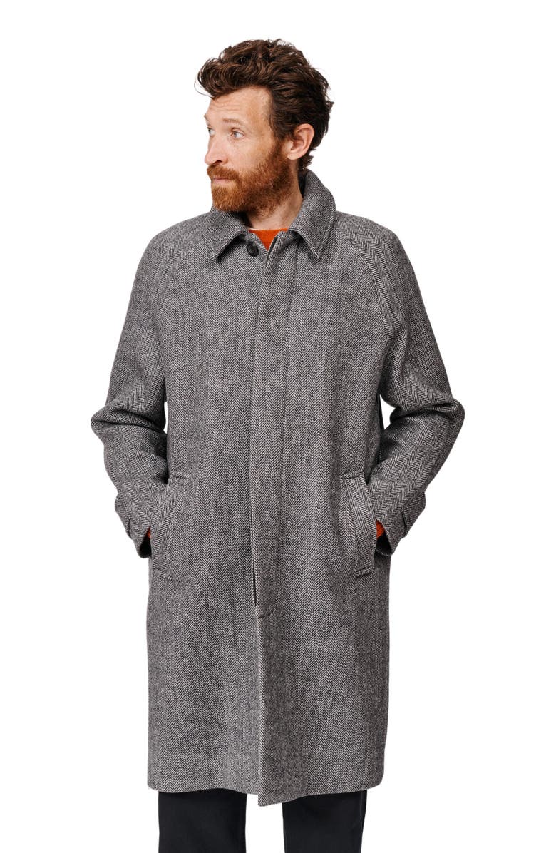 Aubin Dawes Wool Blend Overcoat, Alternate, color, Grey Herringbone