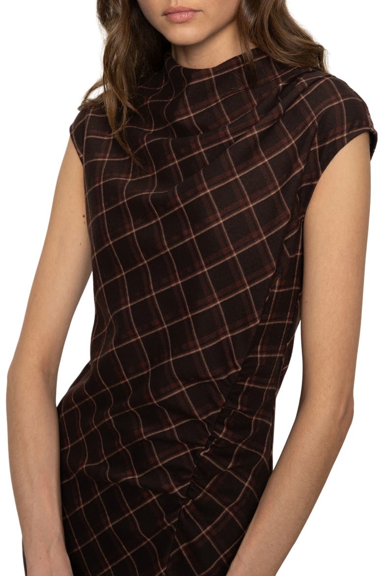 Autumn's Best Plaid Midi Dress, Alternate, color, COCOA PLAID