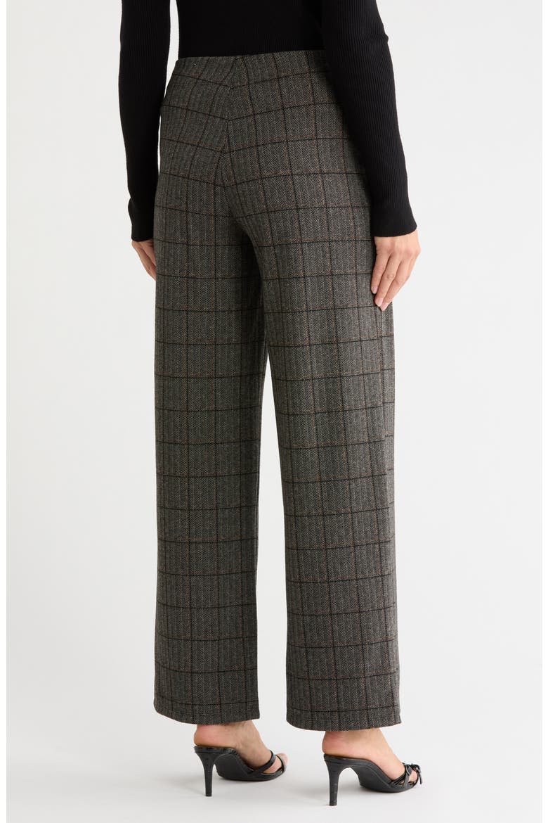 Double Knit Wide Leg Pants, Alternate, color, GREY/ BLACK WINDOW PANE