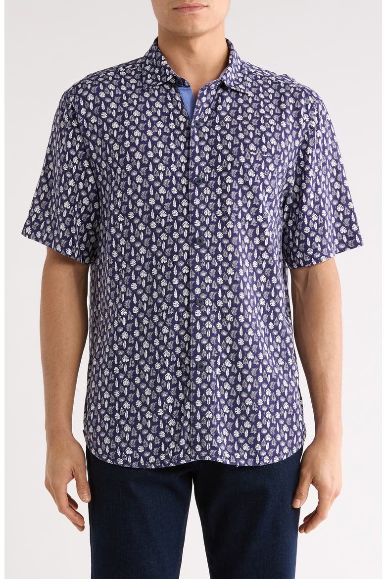 Veracruz Print Button Front Shirt, Main, color, BLUE HAWAIIAN