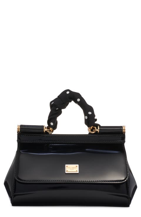 Sicily East/West Leather Satchel with Scarf