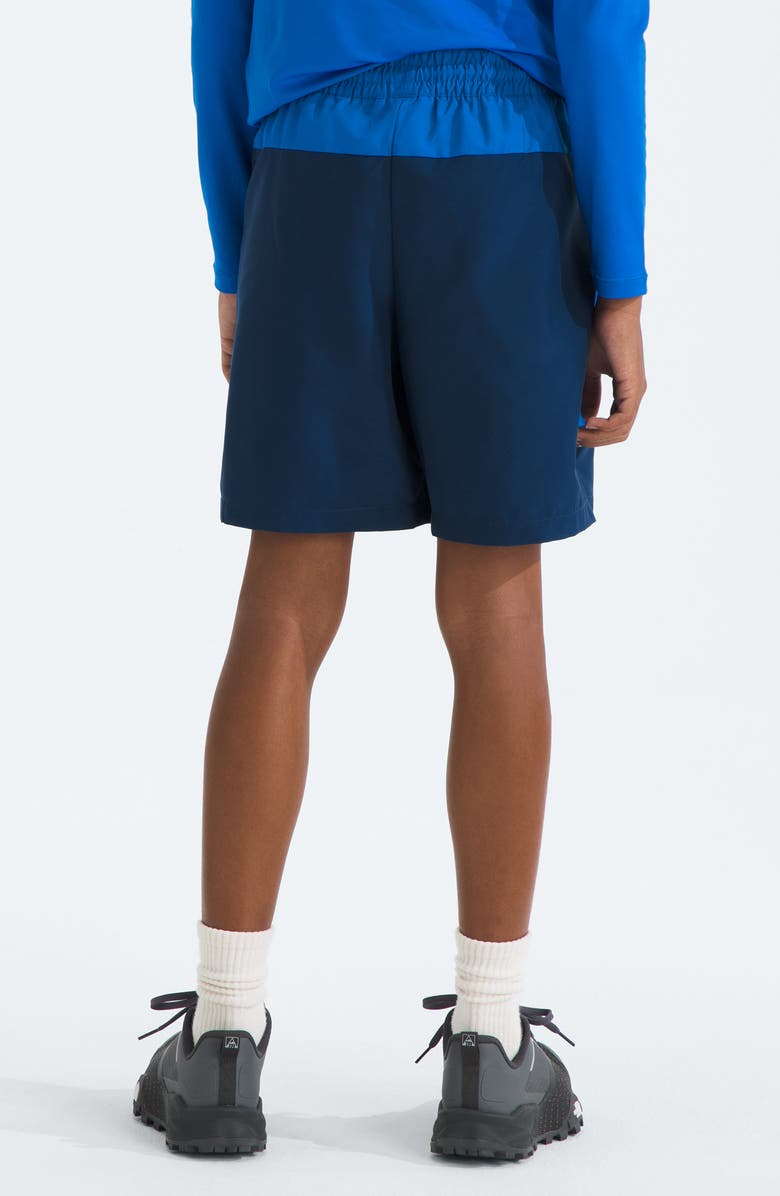 The North Face Kids' Water Repellent Class V Pathfinder Pull-On Shorts, Alternate, color, Hero Blue Topo Phantom