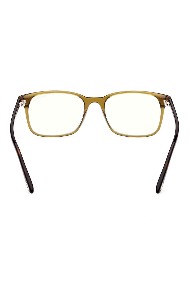 53mm Rectangular Blue Light Blocking Glasses, Alternate, color, SHINY DARK GREEN
