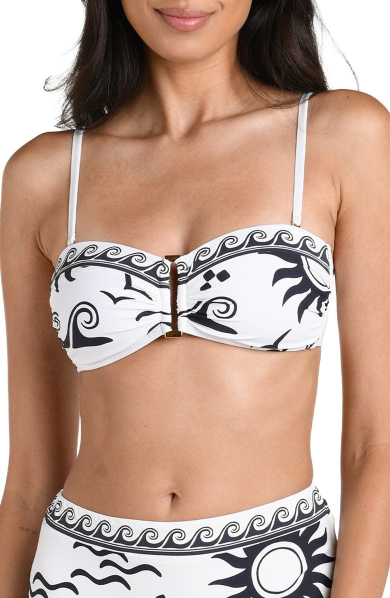 La Blanca Waves of Rio Bandeau Bikini Top, Main, color, 