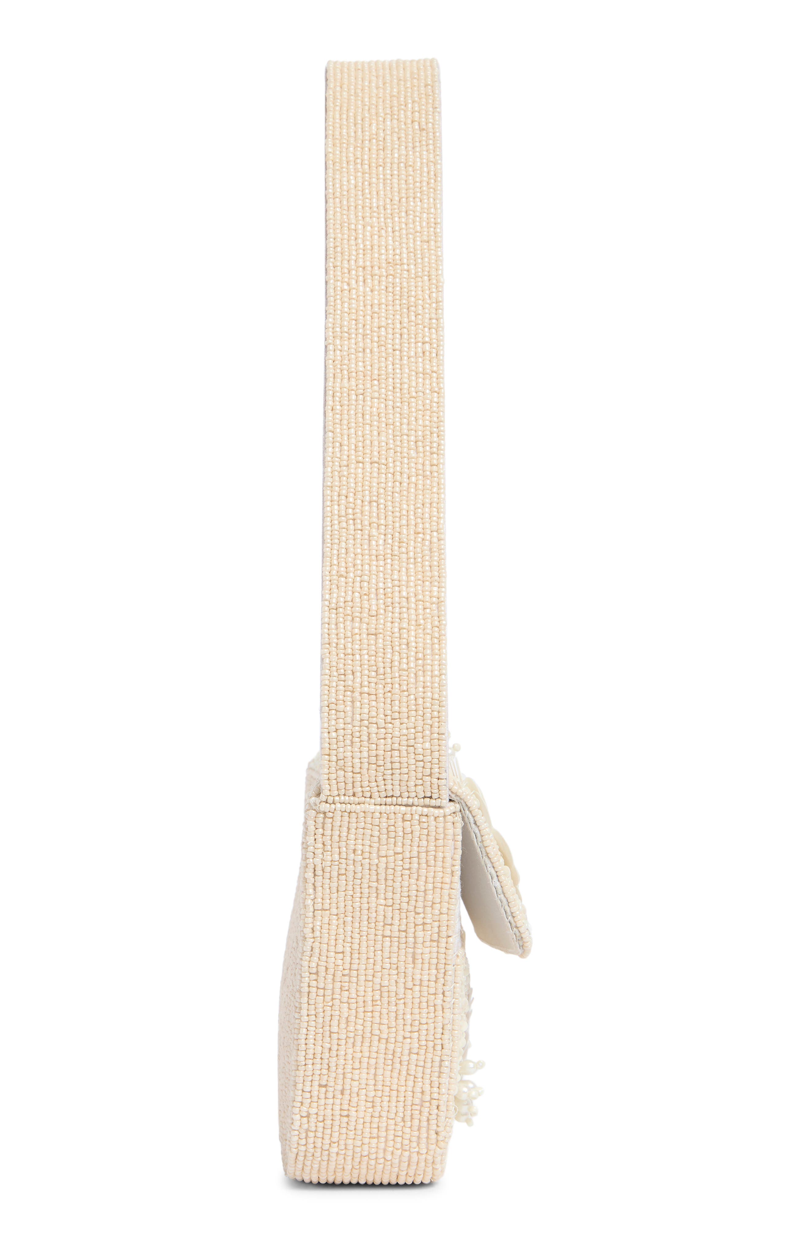 Collection XIIX 3D Flower Beaded Baguette Shoulder Bag, Alternate, color, Ivory