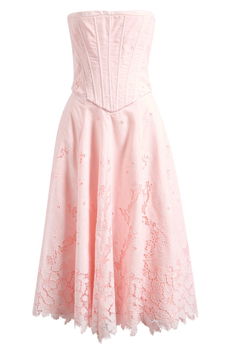 HOUSE OF CB Belissa Strapless Broderie Anglaise Party Dress, Alternate, color, Pink