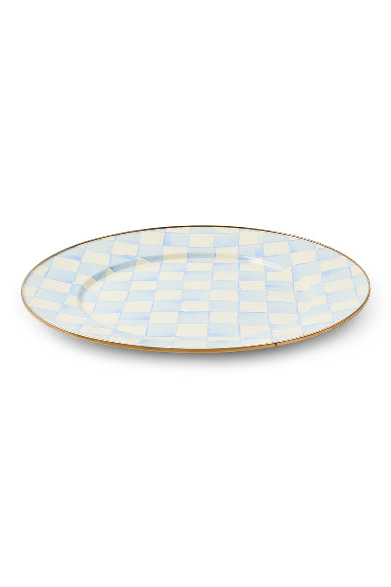 Sky Check Enameled Steel Charger Plate, Alternate, color, SKY CHECK