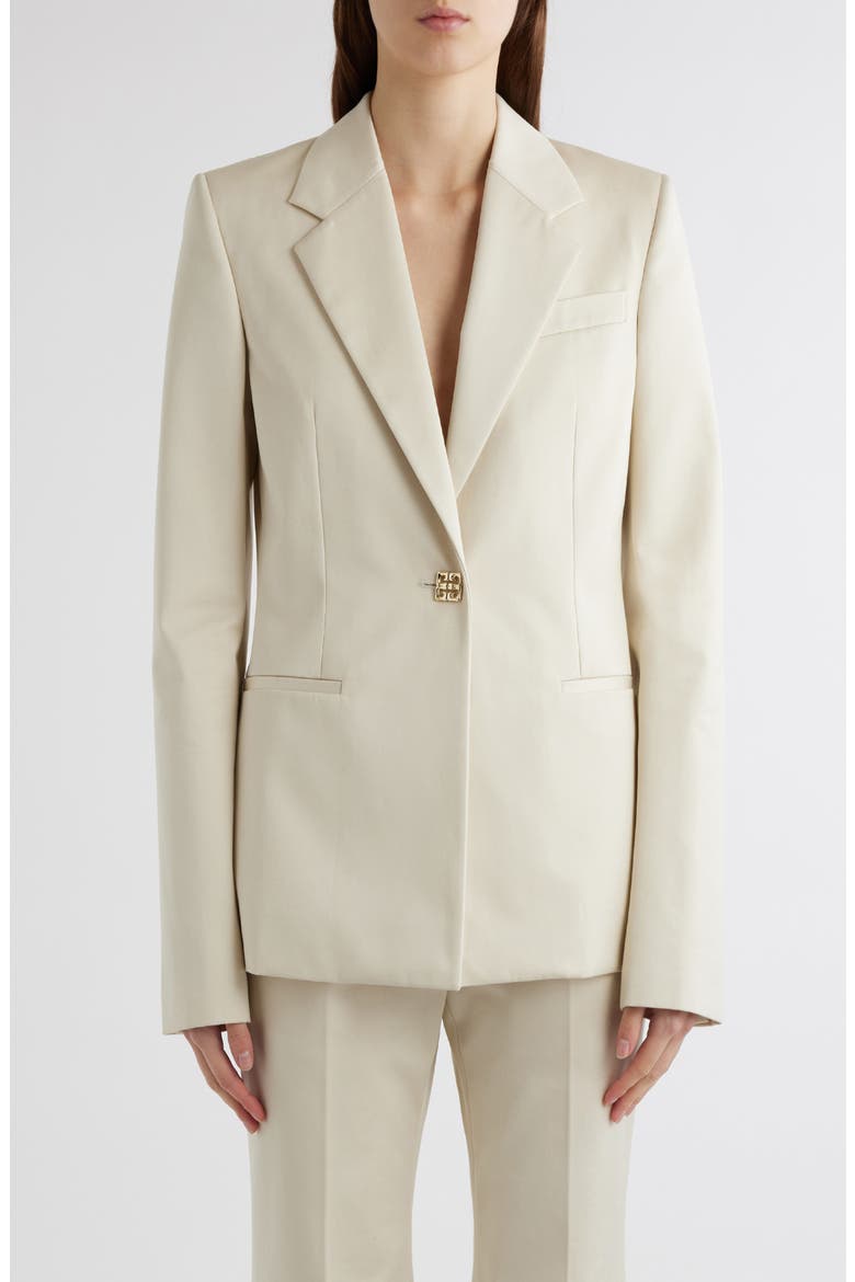 Classic Cotton Blazer, Main, color, EGGSHELL