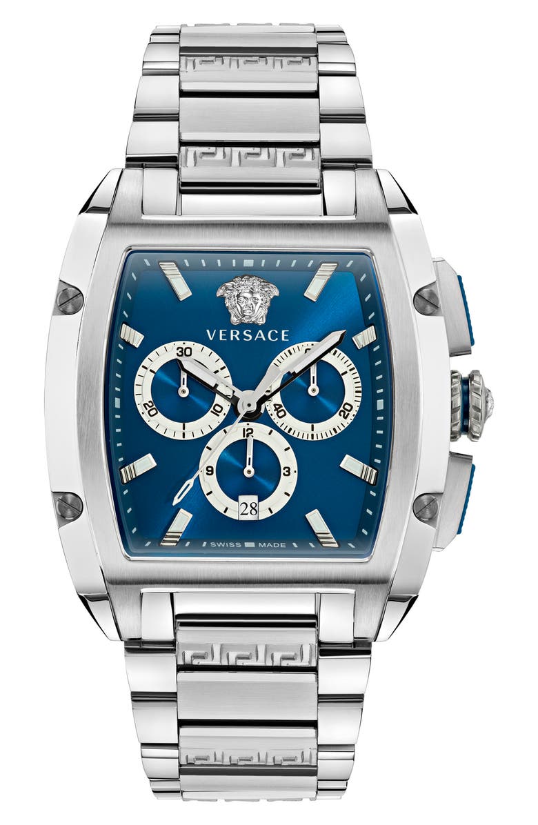 Versace Dominus Chronograph Bracelet Watch, 42mm x 50mm, Main, color, 