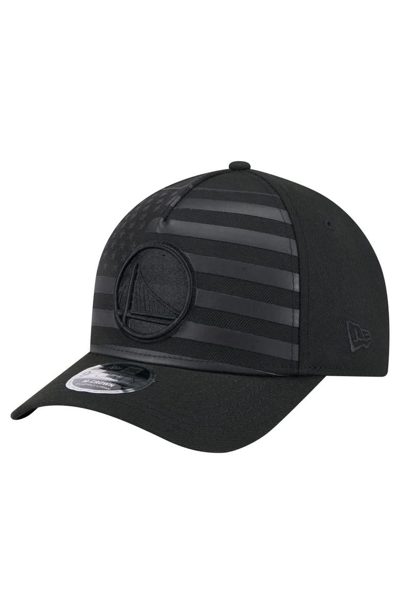New Era Men's New Era  Black Golden State Warriors Game Day Flag A-Frame 9FORTY Adjustable Hat, Main, color, 