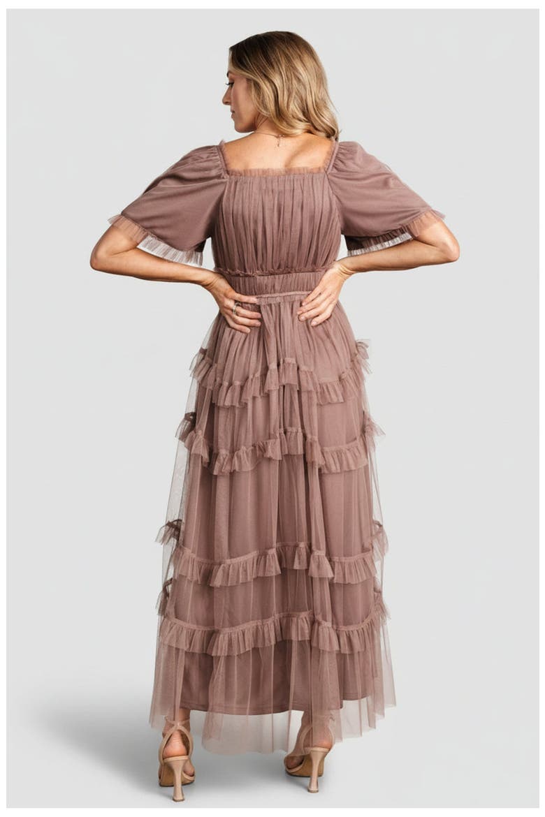Magdalena Tulle Maxi Dress, Alternate, color, Mink