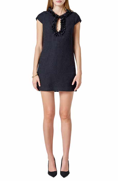 Endless Rose Floral Tulle Tweed Sheath Dress