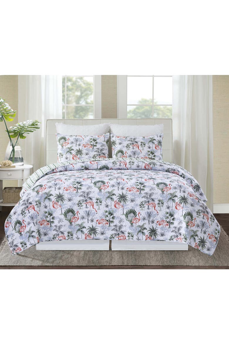 Flamingo Breeze Bedding Quilt Collection Sets, Alternate, color, Pink
