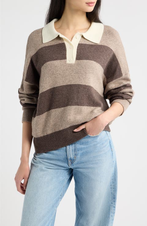 Raelyn Stripe Long Sleeve Polo