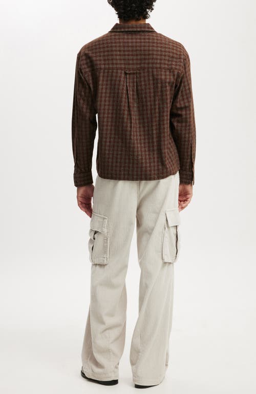 Shop Cotton On Baggy Pleat Cargo Pant In Light Stone Cord