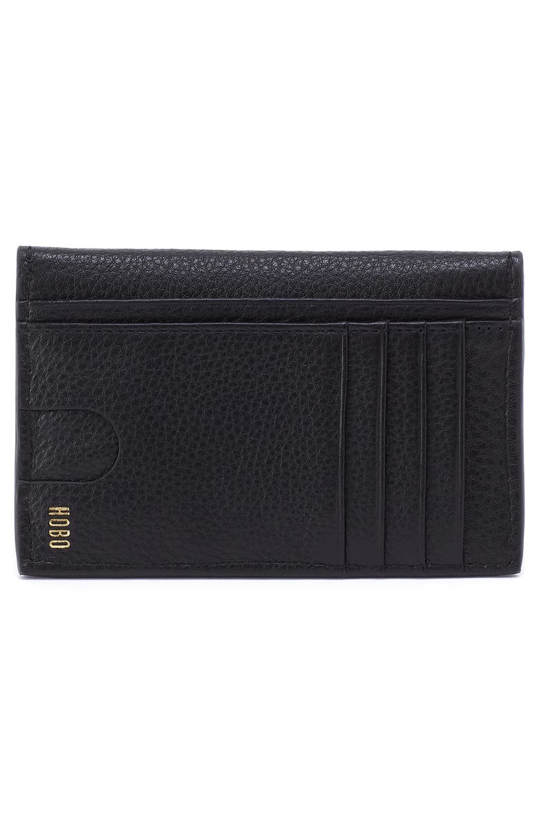 HOBO Goldie Leather Card Case, Alternate, color, Black