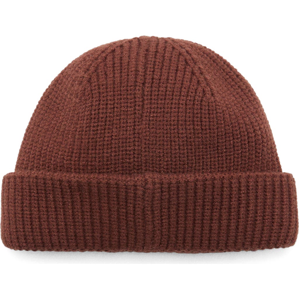 Mango Rib Cuff Beanie In Burnt Orange